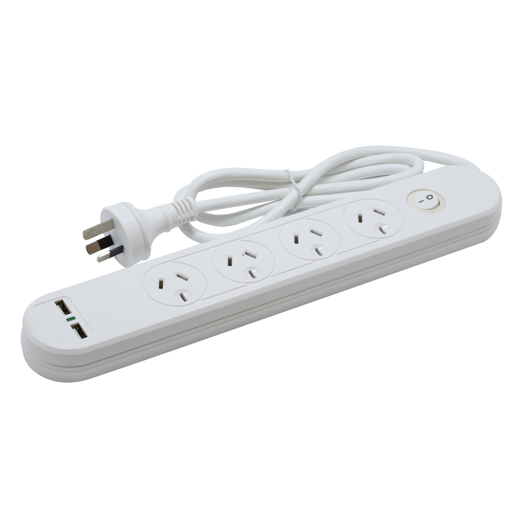Moki Powerboard - 4 Socket + 2 USB-A + 1 Switch